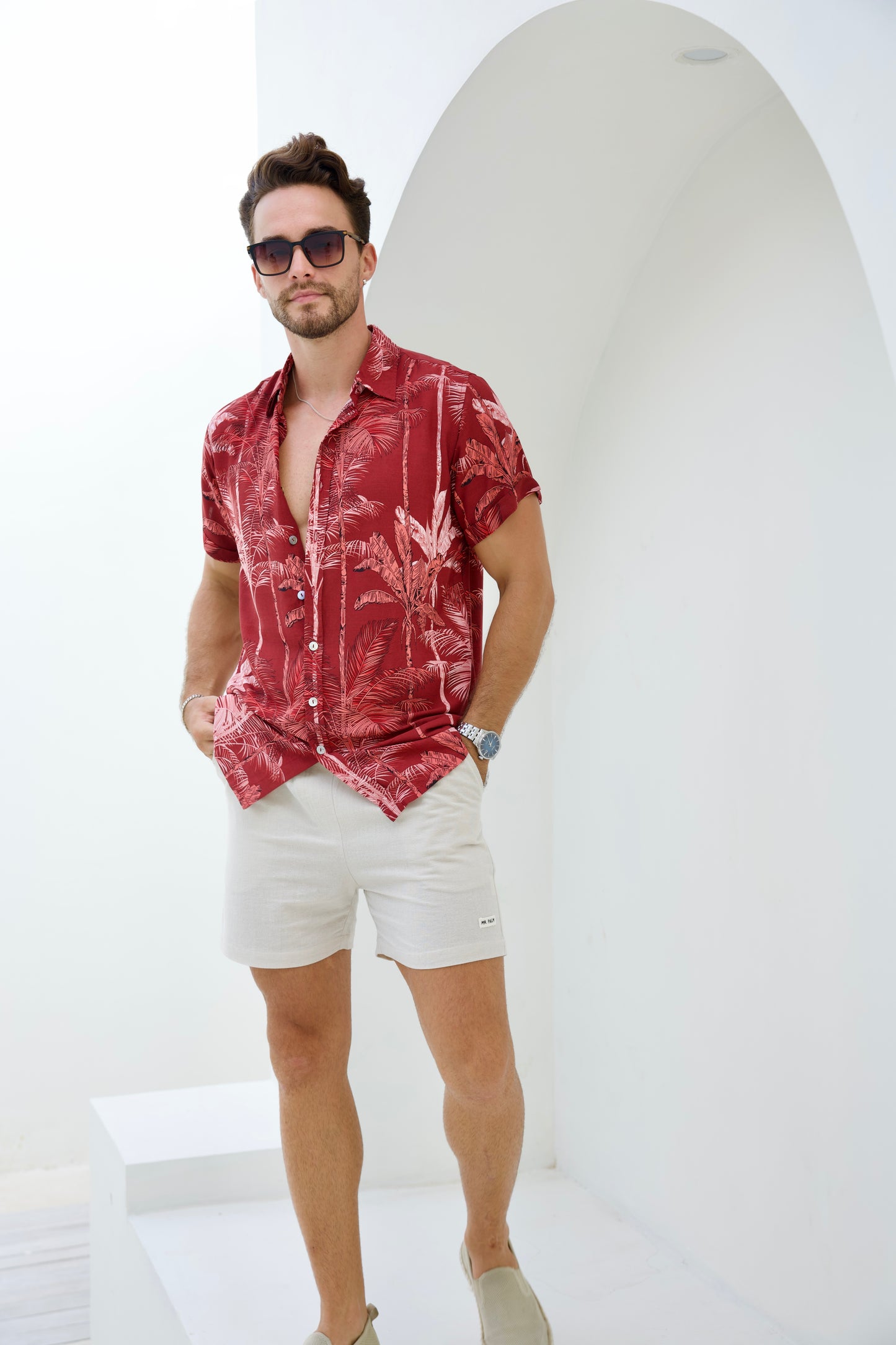 Men's Cotton Shorts - Natural - Mr Palm