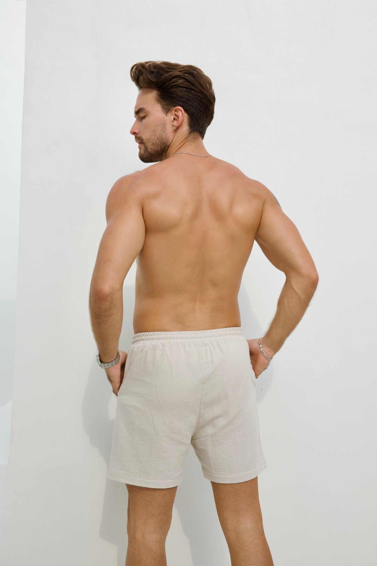 Men's Cotton Shorts - Natural - Mr Palm