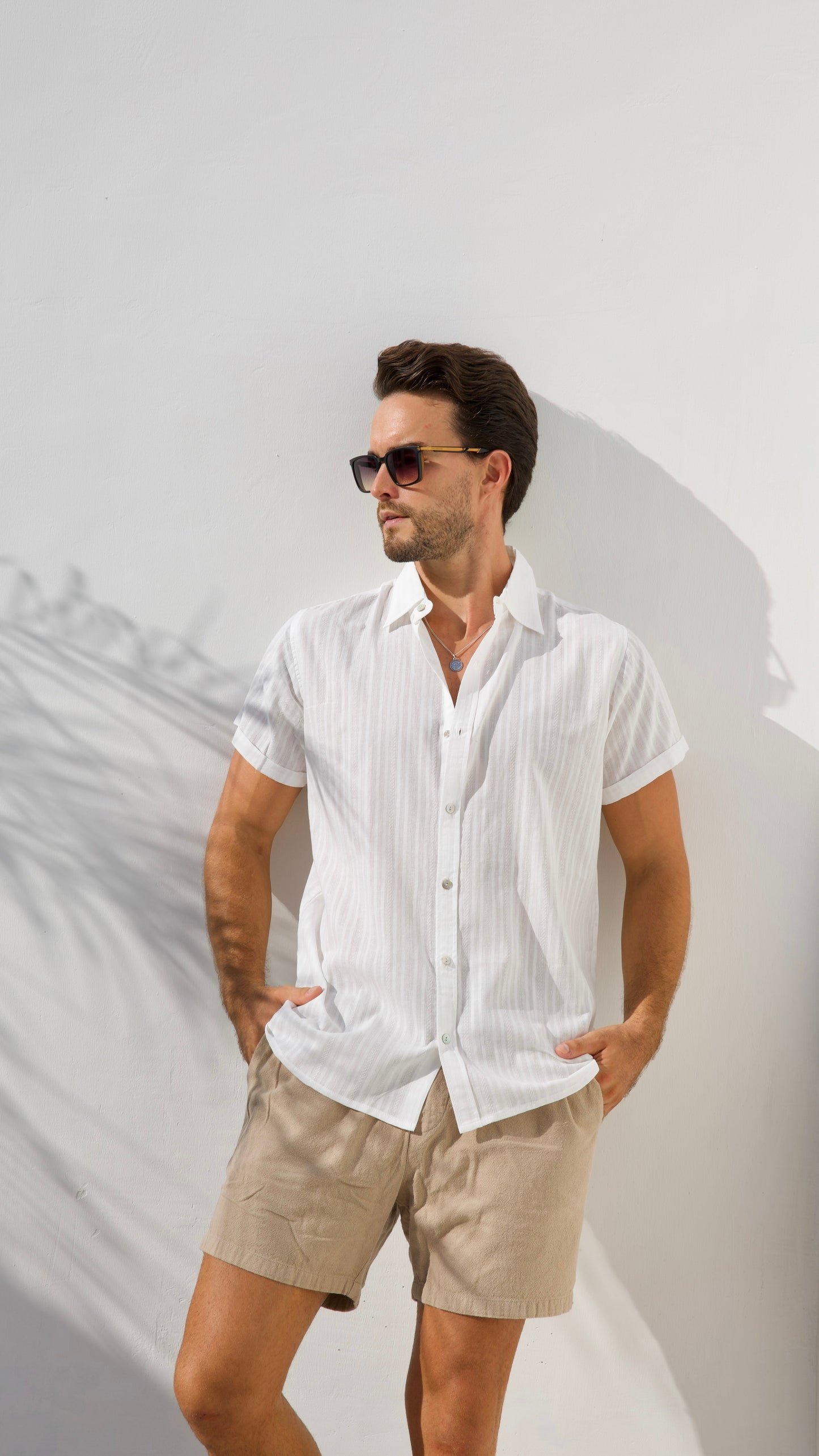 Classic Cotton Luxe Shirt - White - Mr Palm