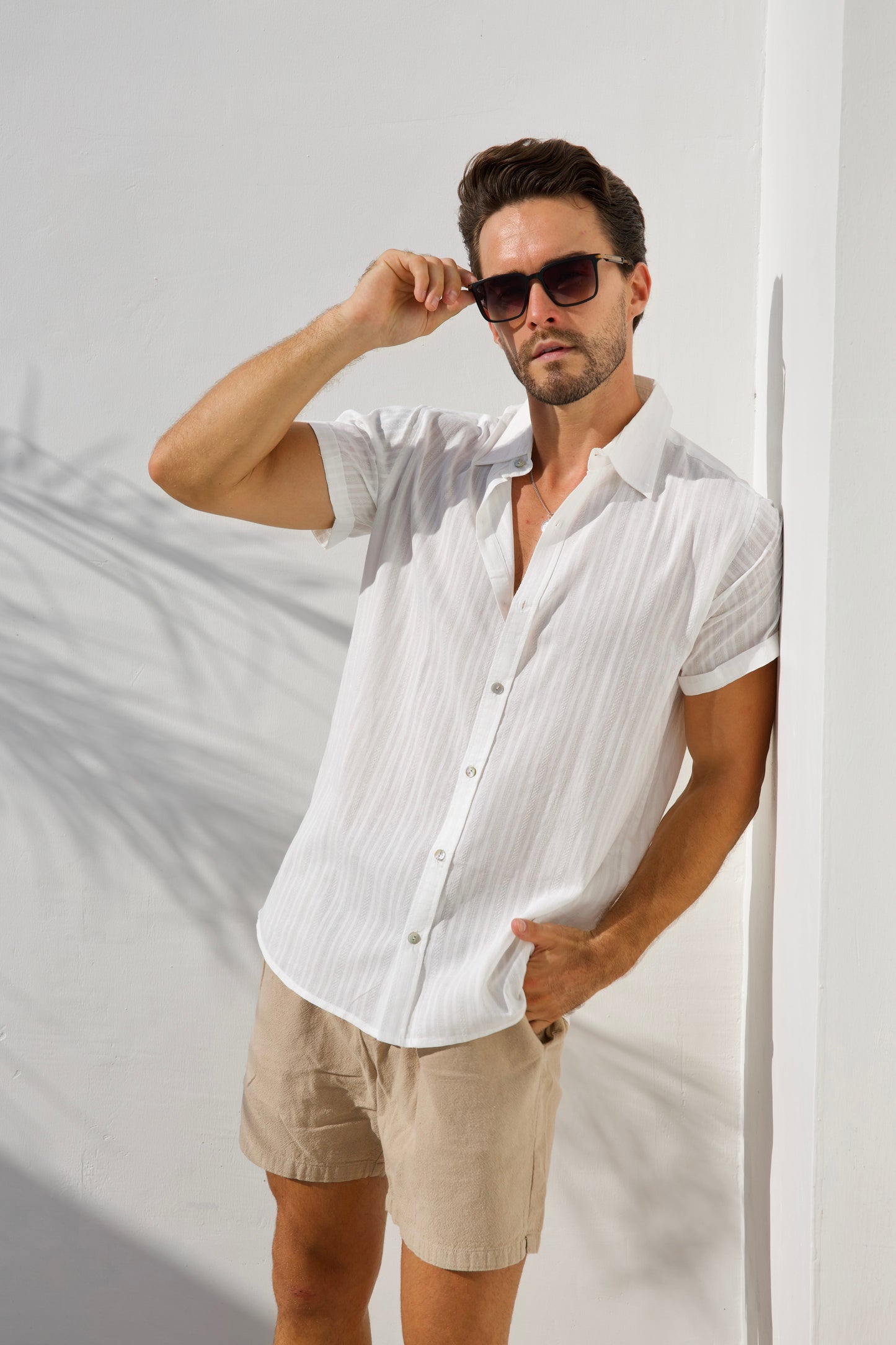 Classic Cotton Luxe Shirt - White - Mr Palm