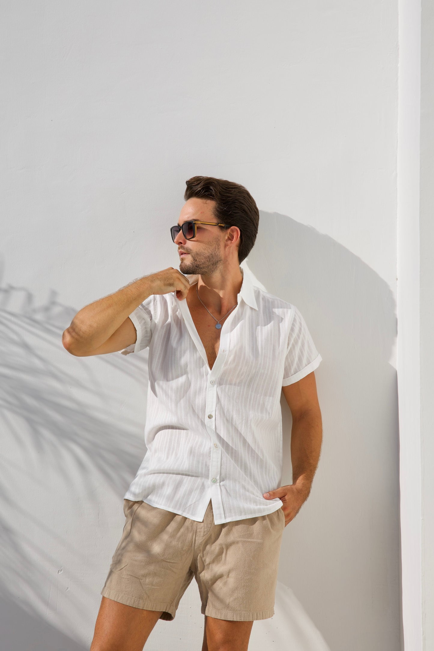 Classic Cotton Luxe Shirt - White - Mr Palm