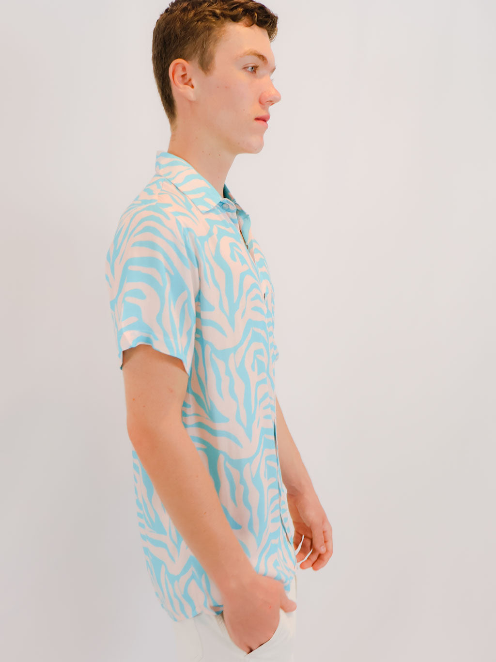 Zebra Swirl Short Sleeve Party Shirt - Mr Palm