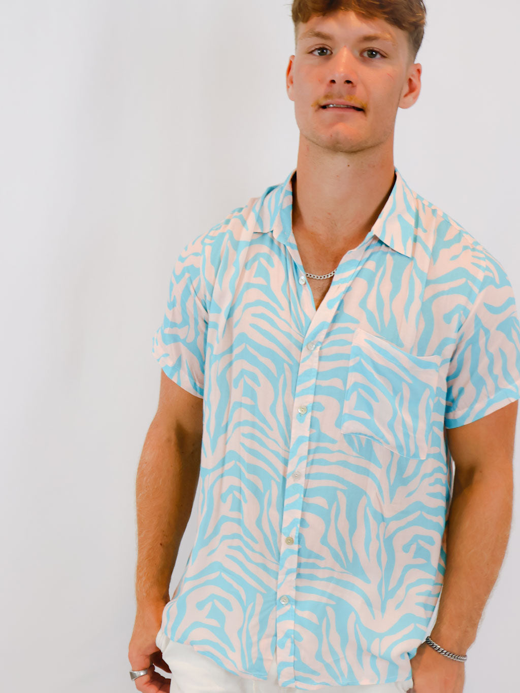 Zebra Swirl Short Sleeve Party Shirt - Mr Palm
