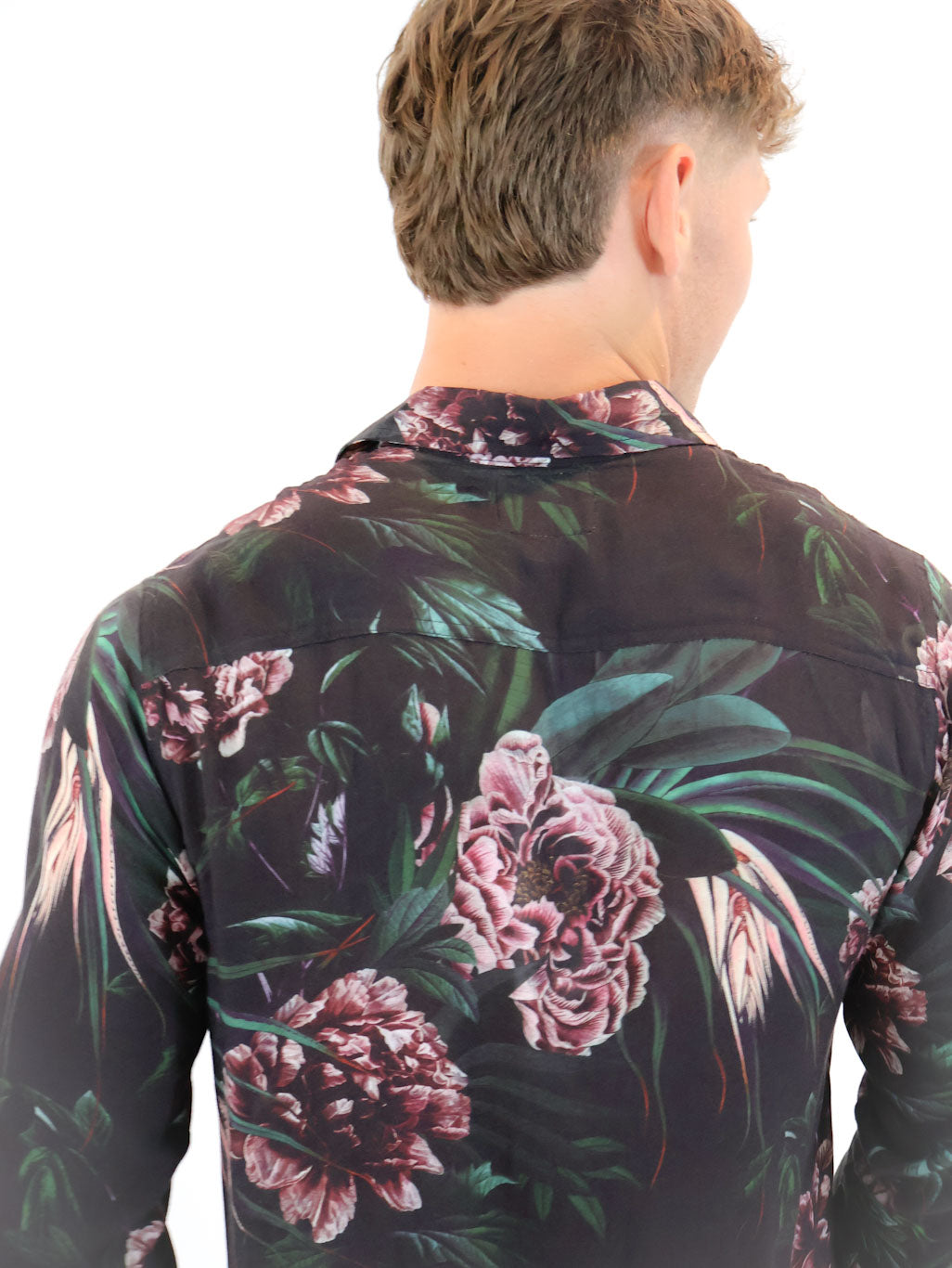 Peonia Mens Floral Long Sleeve Party Shirt