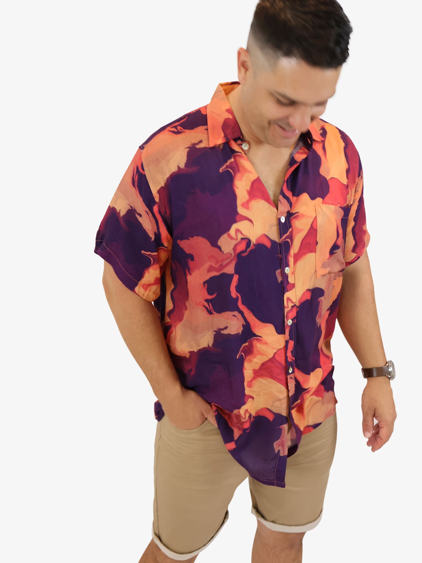 Coral Chrome mens party shirt rave