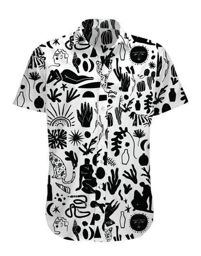 party shirts perth black and white short sleeve mens shirt mr palm